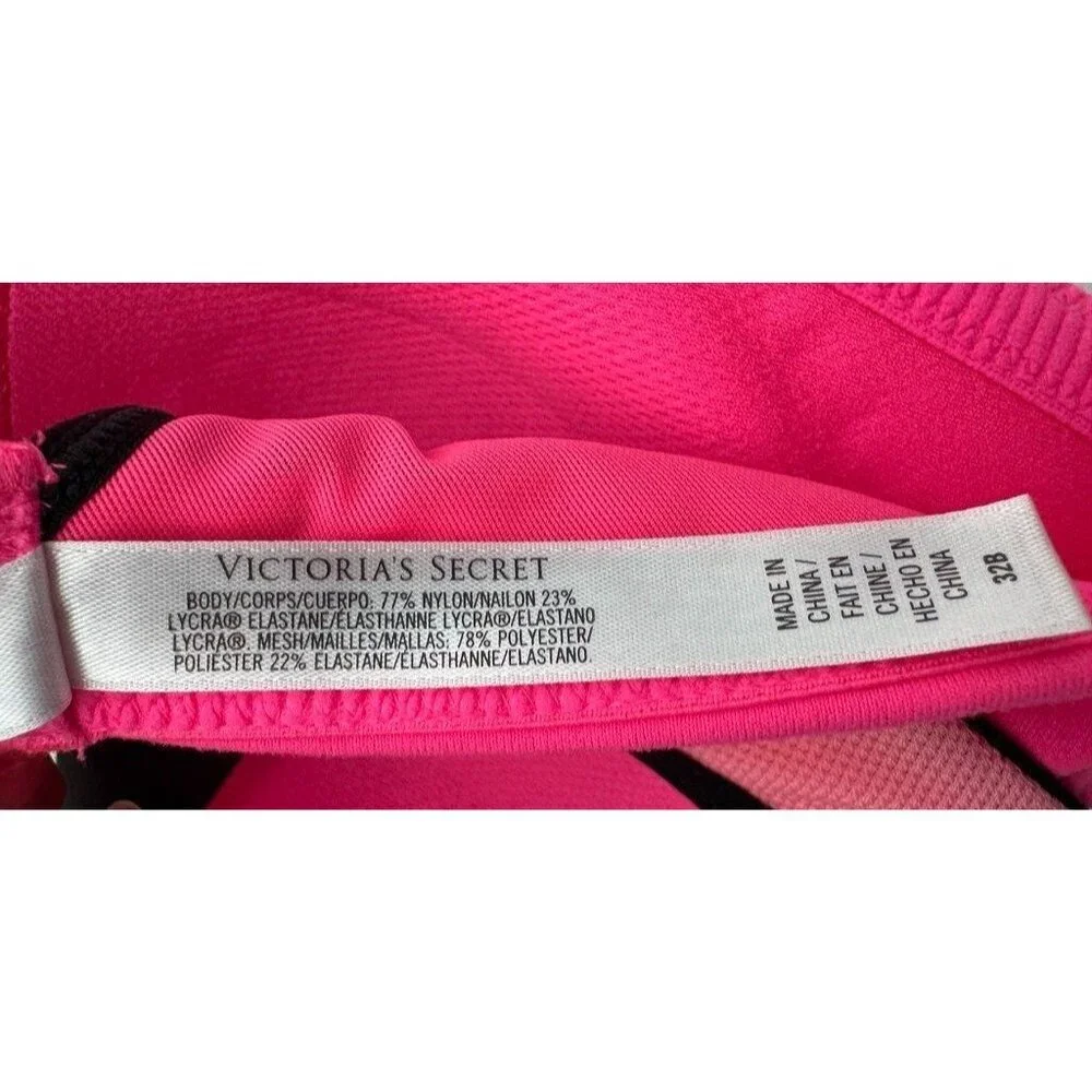 Victoria's Secret VSX Sport Sports Bra Padded Wireless Hot Pink No Wire Women's